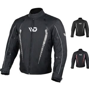 WD Motorcycle Jacket Men 600D Cordura Fabric - Weather Resistant Riding Large